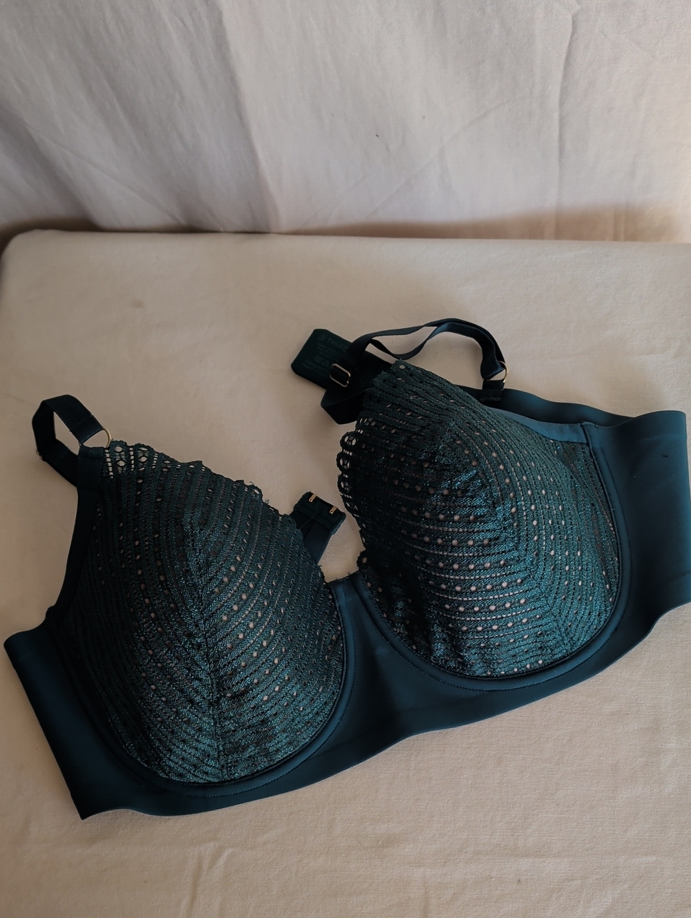 ThirdLove Teal Lace-Overlay Underwire Bra Chic Elegant Party Intimate Wear